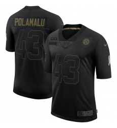 Men's Pittsburgh Steelers #43 Troy Polamalu Black Nike 2020 Salute To Service Limited Jersey