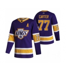 Men's Los Angeles Kings #77 Jeff Carter Black 2020-21 Reverse Retro Alternate Hockey Jersey