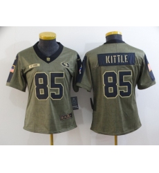 Women's San Francisco 49ers #85 George Kittle Nike Olive 2021 Salute To Service Limited Player Jersey