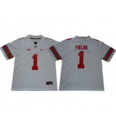 Ohio State Buckeyes 1 Justin Fields Limited College Football White Jersey