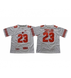 Wisconsin Badgers 23 Jonathan Taylor White College Football Jersey