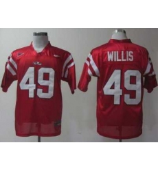 Ole Miss Rebels 49 Patrick Willis Red College Football NCAA Jerseys