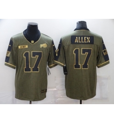 Men's Buffalo Bills #17 Josh Allen Nike Gold 2021 Salute To Service Limited Player Jersey