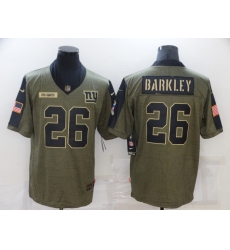 Men's New York Giants #26 Saquon Barkley Nike Olive 2021 Salute To Service Limited Player Jersey