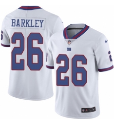 Men's Nike New York Giants #26 Saquon Barkley Limited White Rush Vapor Untouchable NFL Jersey