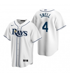 Men's Nike Tampa Bay Rays #4 Blake Snell White Home Stitched Baseball Jersey