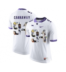 TCU Horned Frogs 94 Josh Carraway White With Portrait Print College Football Limited Jersey