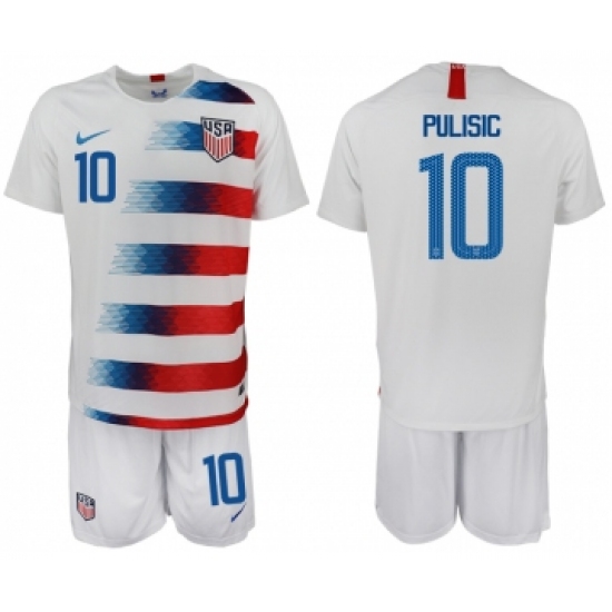 2018-19 USA 10 PULISIC Home Soccer Jersey,cheap soccer jerseys, cheap
