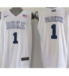 Blue Devils #1 Jabari Parker White Basketball Elite Stitched NCAA Jersey