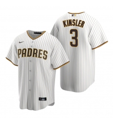 Men's Nike San Diego Padres #3 Ian Kinsler White Brown Home Stitched Baseball Jersey