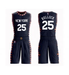 Men's New York Knicks #25 Reggie Bullock Swingman Navy Blue Basketball Suit Jersey - City Edition