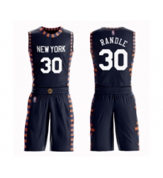 Men's New York Knicks #30 Julius Randle Swingman Navy Blue Basketball Suit Jersey - City Edition