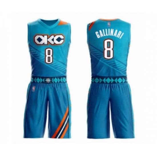 Men's Oklahoma City Thunder #8 Danilo Gallinari Swingman Turquoise 