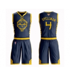 Women's Golden State Warriors #4 Omari Spellman Swingman Navy Blue Basketball Suit Jersey - City Edition