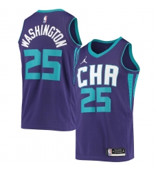 Men's Charlotte Hornets #25 PJ Washington Jr. Jordan Brand Purple 2020-21 Swingman Jersey