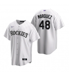 Men's Nike Colorado Rockies #48 German Marquez White Home Stitched Baseball Jersey