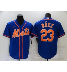 Men's Nike New York Mets #23 Javier Báez Blue Game Authentic Baseball Jersey