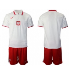 Men's Poland Custom Euro 2021 White Soccer Jersey and Shorts