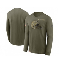 Men's Cleveland Browns Football Olive 2021 Salute To Service Performance Long Sleeve T-Shirt