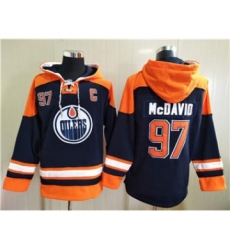 Men's Edmonton Oilers #97 Connor McDavid Navy Ageless Must-Have Lace-Up Pullover Hockey Hoodie