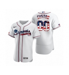 Men's Custom Atlanta Braves White 2020 Stars & Stripes 4th of July Jersey