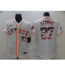 Men's Houston Astros #27 Jose Altuve White 2020 Stars & Stripes 4th of July Jersey