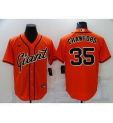 Men's San Francisco Giants #35 Brandon Crawford Authentic Orange Game Jersey