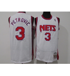 Men's Brooklyn Nets #3 Drazen Petrovic Swingman White Basketball Jersey