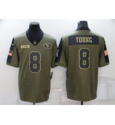 Men's San Francisco 49ers #8 Steve Young Nike Olive 2021 Salute To Service Limited Player Jersey