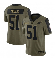 Men's Carolina Panthers #51 Sam Mills Nike Olive 2021 Salute To Service Retired Player Limited Jersey