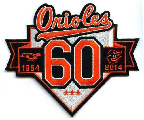 Stitched Baseball 2014 Baltimore Orioles 60th Anniversary Patch
