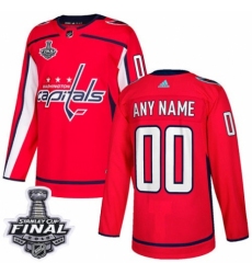 Youth Adidas Washington Capitals Customized Premier Red Home 2018 Stanley Cup Final NHL Jersey