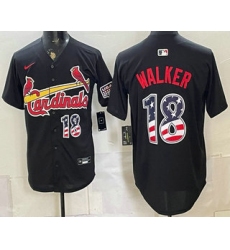 Men's St Louis Cardinals #18 Jordan Walker Black USA 250 Fourth of July Stitched Jersey