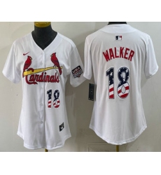 Women's St Louis Cardinals #18 Jordan Walker White USA 250 Fourth of July Stitched Jersey