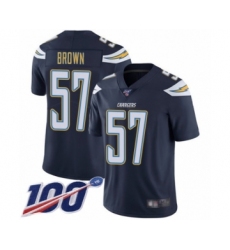 Men's Los Angeles Chargers #57 Jatavis Brown Navy Blue Team Color Vapor Untouchable Limited Player 100th Season Football Jersey