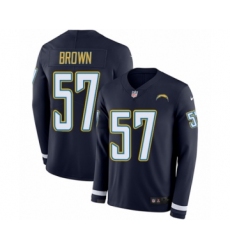 Youth Nike Los Angeles Chargers #57 Jatavis Brown Limited Navy Blue Therma Long Sleeve NFL Jersey