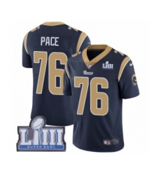 Men's Nike Los Angeles Rams #76 Orlando Pace Navy Blue Team Color Vapor Untouchable Limited Player Super Bowl LIII Bound NFL Jersey