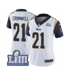 Women's Nike Los Angeles Rams #21 Nolan Cromwell White Vapor Untouchable Limited Player Super Bowl LIII Bound NFL Jersey