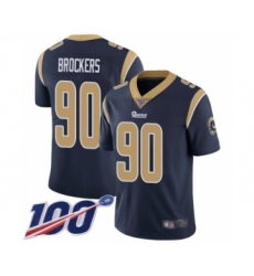Men's Los Angeles Rams #90 Michael Brockers Navy Blue Team Color Vapor Untouchable Limited Player 100th Season Football Jersey