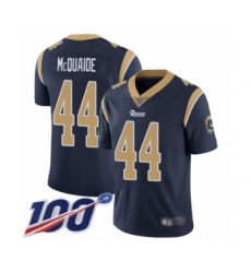 Men's Los Angeles Rams #44 Jacob McQuaide Navy Blue Team Color Vapor Untouchable Limited Player 100th Season Football Jersey