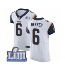 Men's Nike Los Angeles Rams #6 Johnny Hekker White Vapor Untouchable Elite Player Super Bowl LIII Bound NFL Jersey
