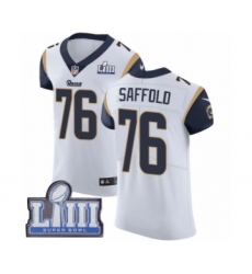 Men's Nike Los Angeles Rams #76 Rodger Saffold White Vapor Untouchable Elite Player Super Bowl LIII Bound NFL Jersey