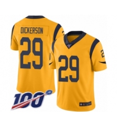 Men's Los Angeles Rams #29 Eric Dickerson Limited Gold Rush Vapor Untouchable 100th Season Football Jersey