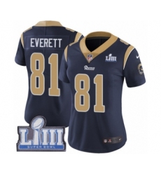 Women's Nike Los Angeles Rams #81 Gerald Everett Navy Blue Team Color Vapor Untouchable Limited Player Super Bowl LIII Bound NFL Jersey