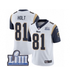Youth Nike Los Angeles Rams #81 Torry Holt White Vapor Untouchable Limited Player Super Bowl LIII Bound NFL Jersey