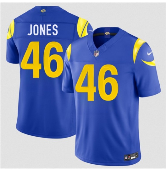 Men's Los Angeles Rams #46 Rohan Jones Royal 2026 Draft F.U.S.E. Vapor Limited Football Stitched Jersey