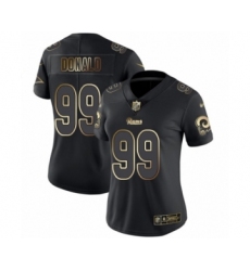 Women's Los Angeles Rams #99 Aaron Donald Black Gold Vapor Untouchable Limited Player Football Jersey