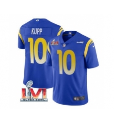 Men's Los Angeles Rams #10 Cooper Kupp Royal 2022 Super Bowl LVI Vapor Limited Stitched Jersey