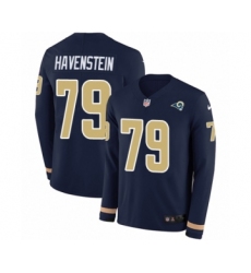 Men's Nike Los Angeles Rams #79 Rob Havenstein Limited Navy Blue Therma Long Sleeve NFL Jersey