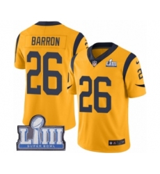 Men's Nike Los Angeles Rams #26 Mark Barron Limited Gold Rush Vapor Untouchable Super Bowl LIII Bound NFL Jersey